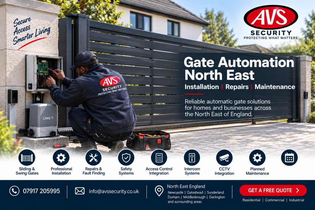 Gate Automation North East installation by AVS Security engineer